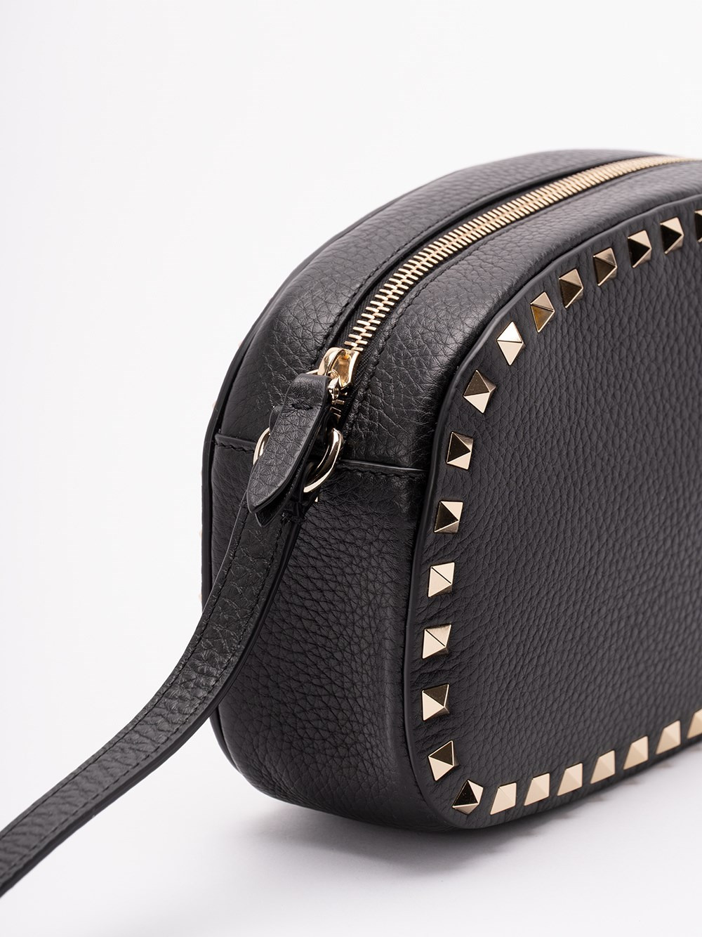 Valentino Zipper Shoulder Bag In Black