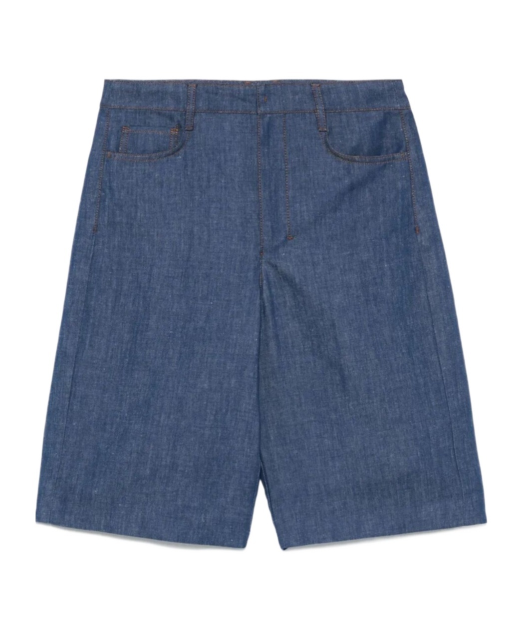 Max Mara Denim Shorts With Belt Loops In Blue