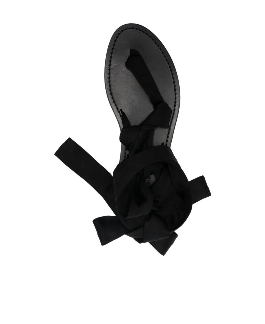 Saint Laurent Tie-strap Flat Sandals In Black