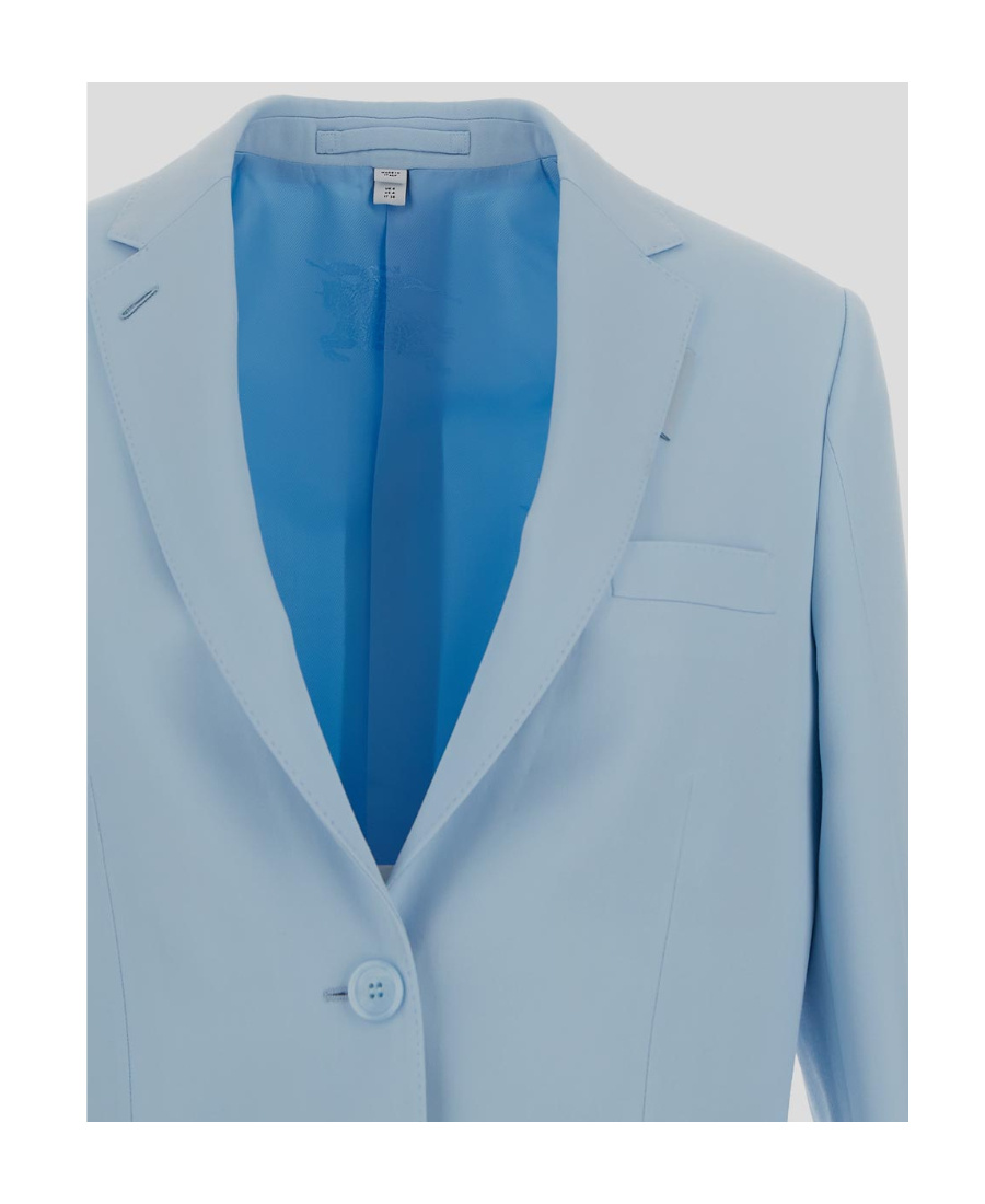 Burberry Single-breasted Wool Blazer In Blue