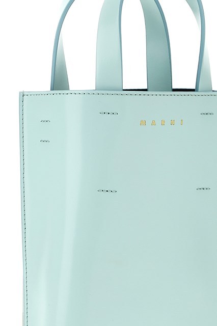 Marni Women Light Blue Leather Nano Museo Handbag In Blue