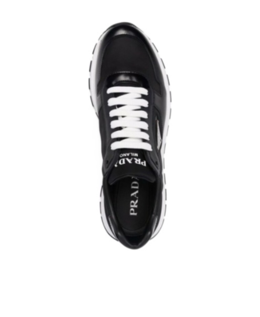 Shop Prada Prax01 Logo Casual Sneakers In Black