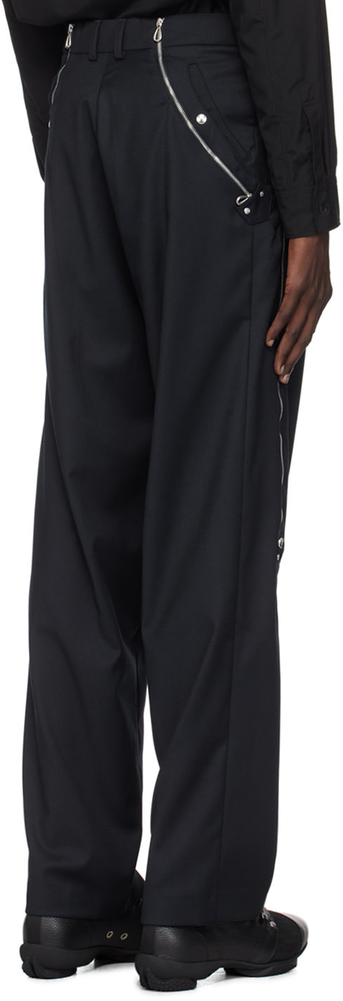 Kiko Kostadinov Navy Knox Zip Trousers In Black