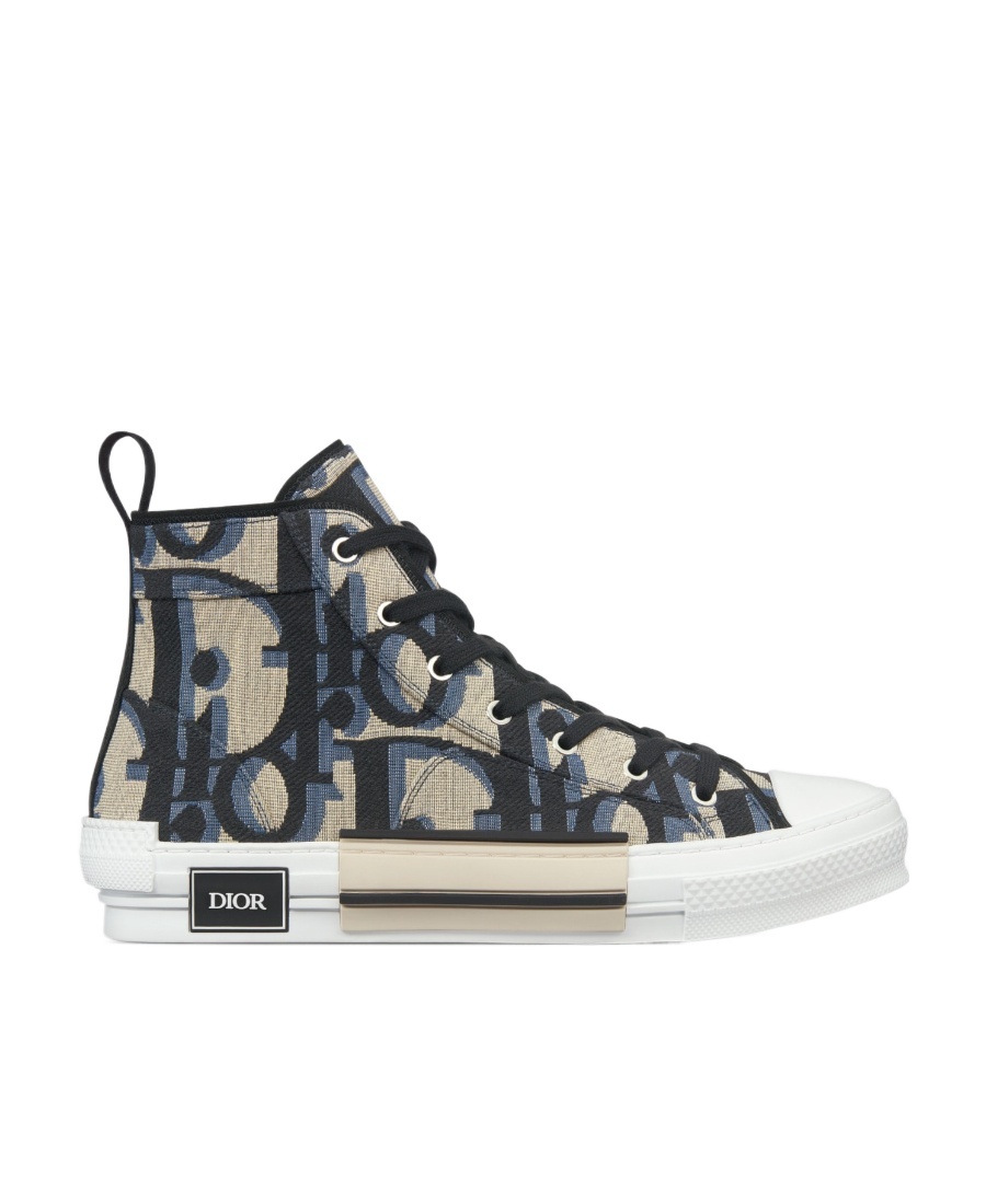 DIOR LOGO TIED WITH HIGH-TOP CASUAL SNEAKERS 