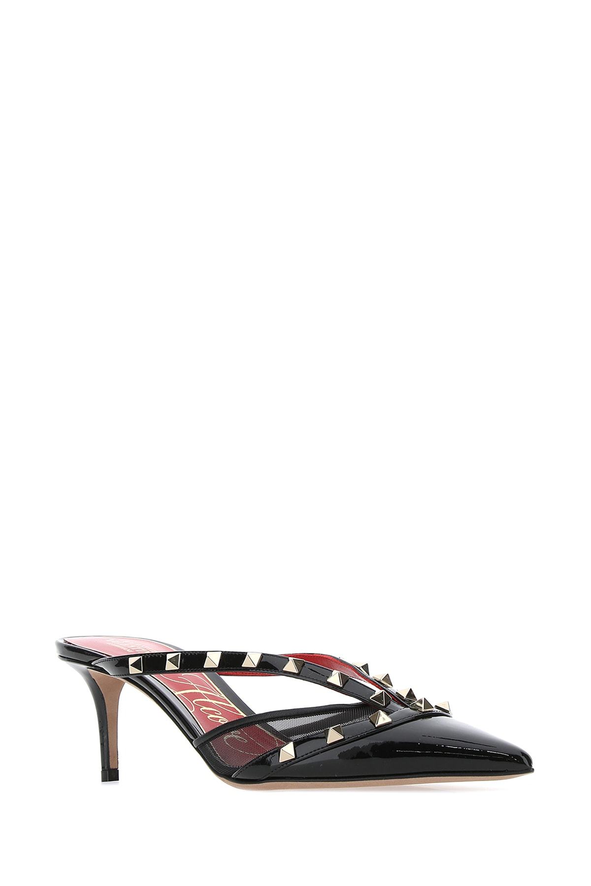 Valentino Rockstud-embellished Mules In Red