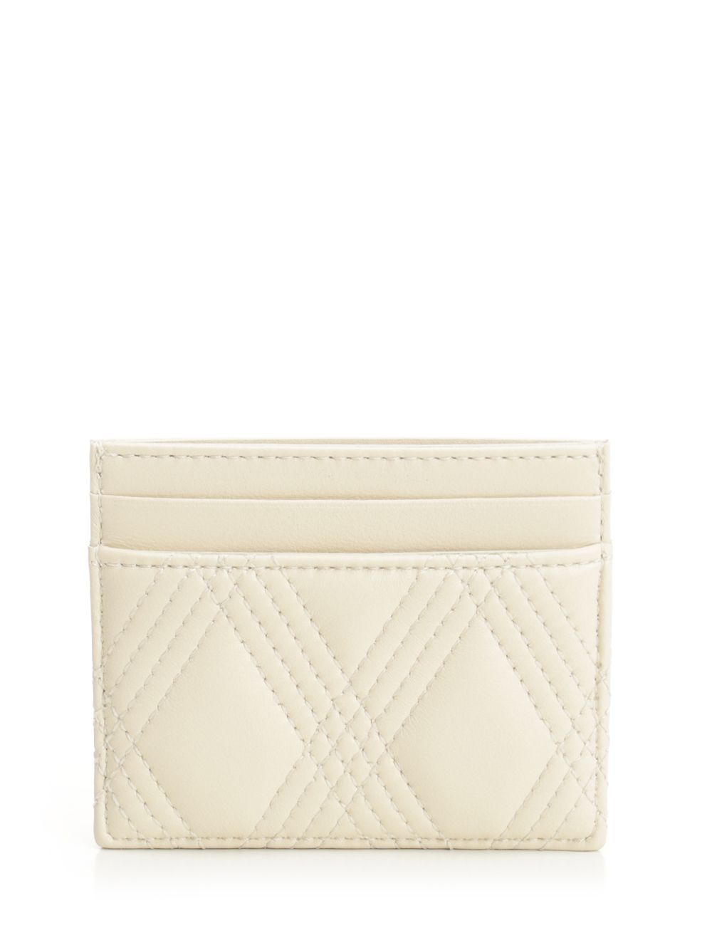 Valentino Quilted Vlogo Card Holder In White