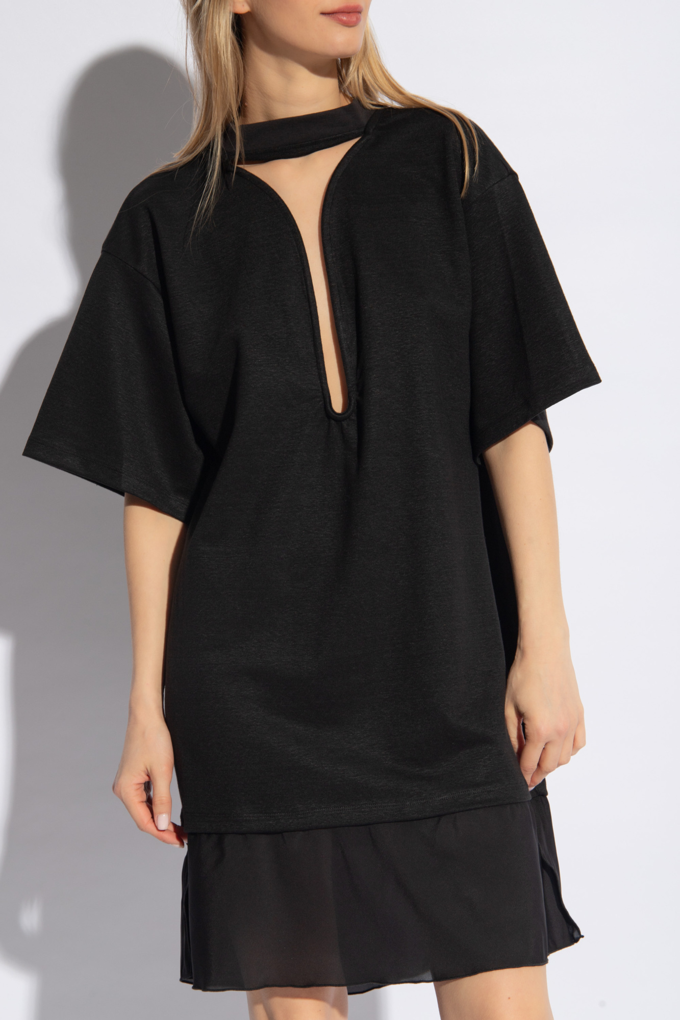 Shop Victoria Beckham Cut-out T-shirt Minidress In Black