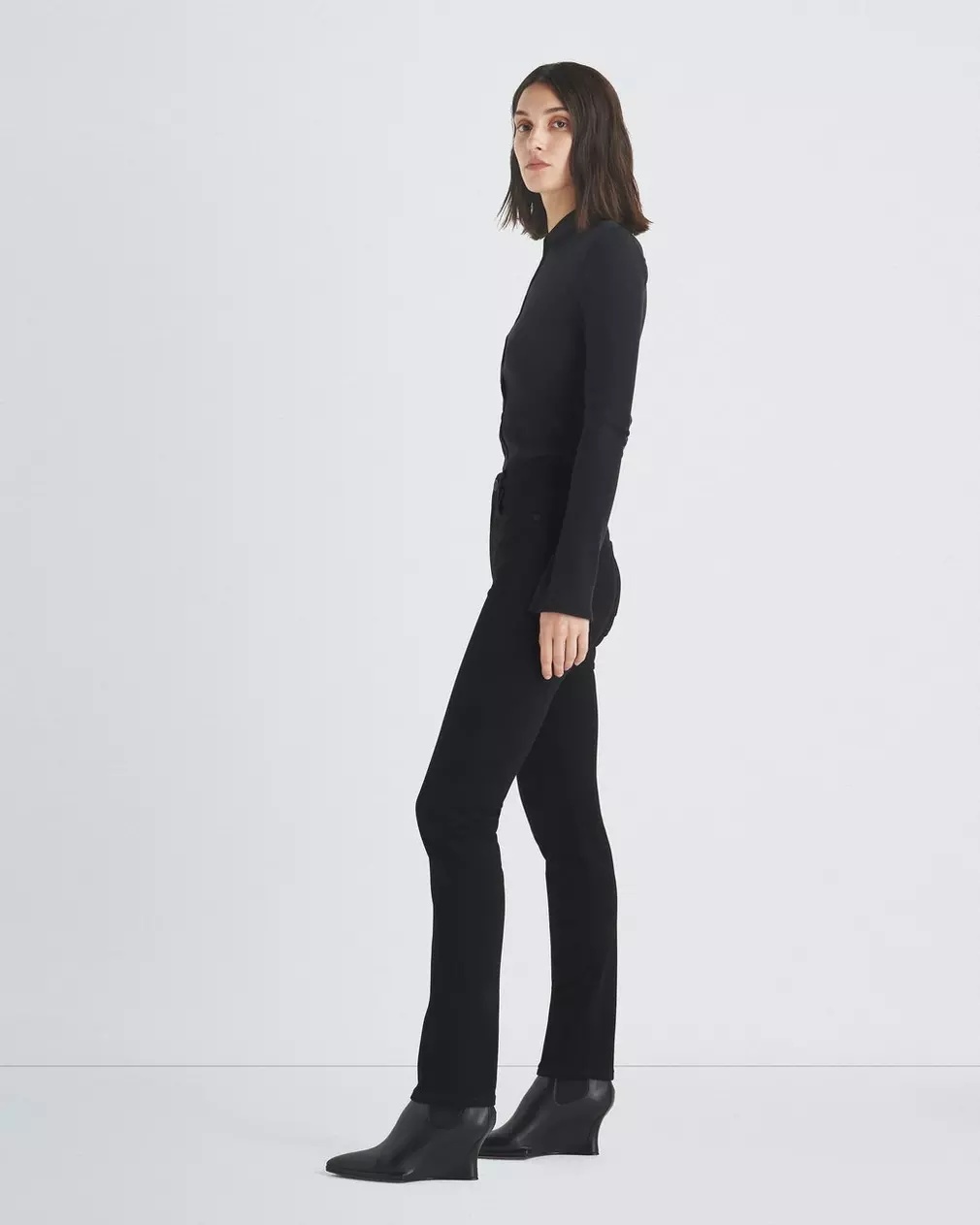Rag & Bone High-rise Five-pocket Jeans In Black
