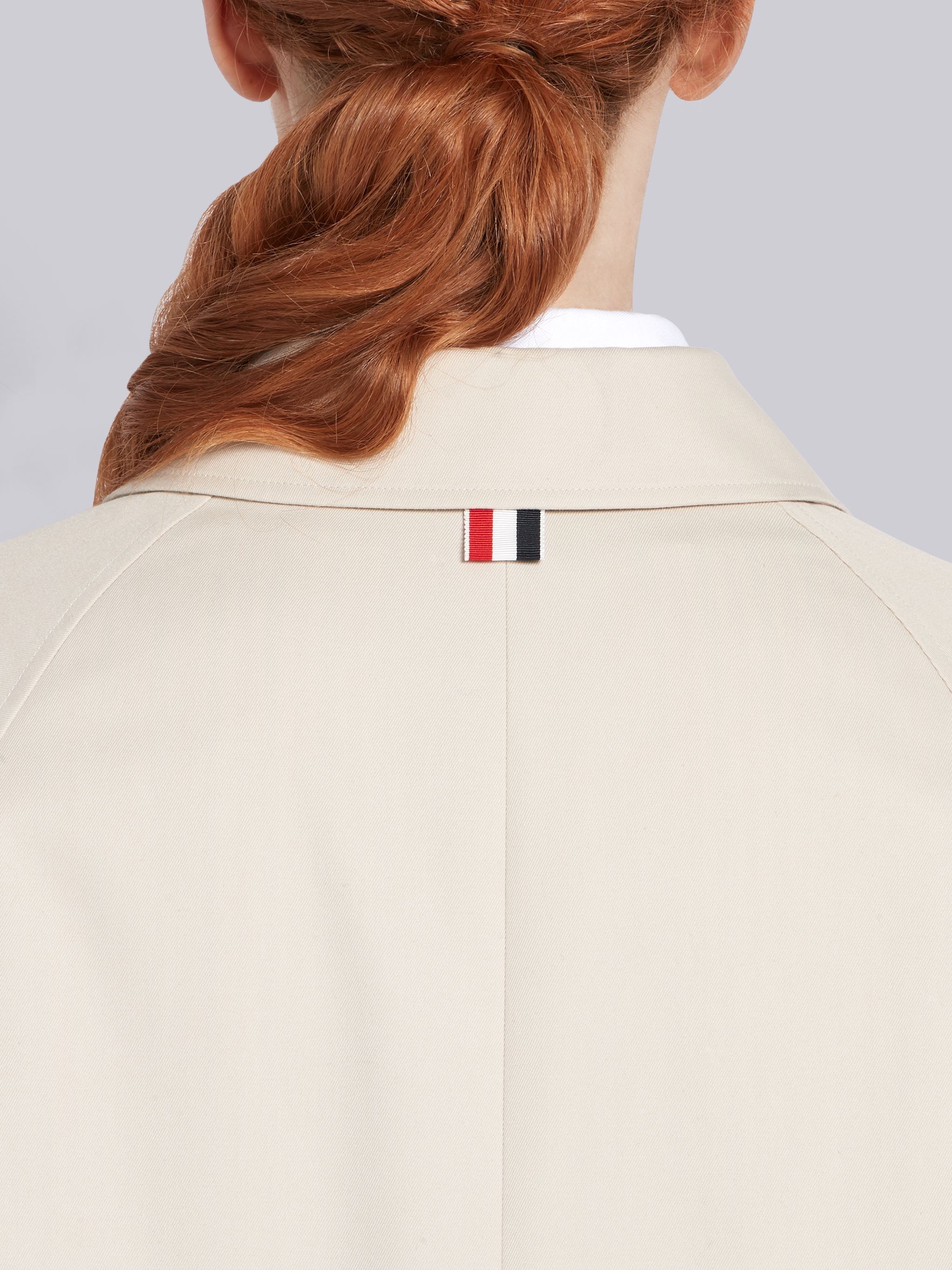 Thom Browne Raglan-sleeve Waterproof Trench Overcoat In White