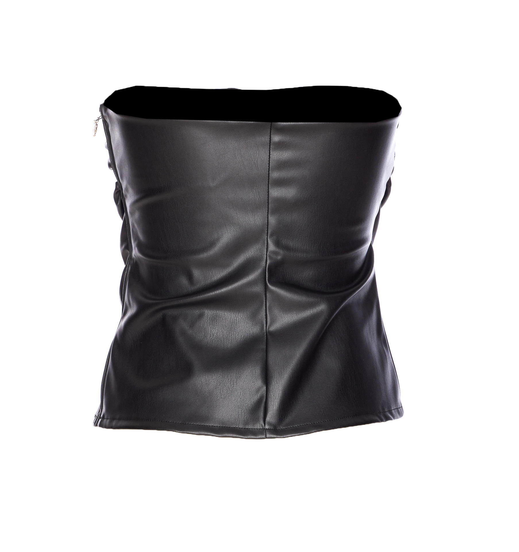 Aniye By Ruched Zipped Strapless Vest In Black