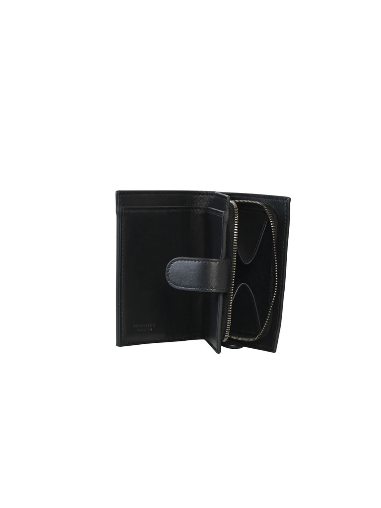 Bottega Veneta Black Intrecciato Leather Wallet In Black