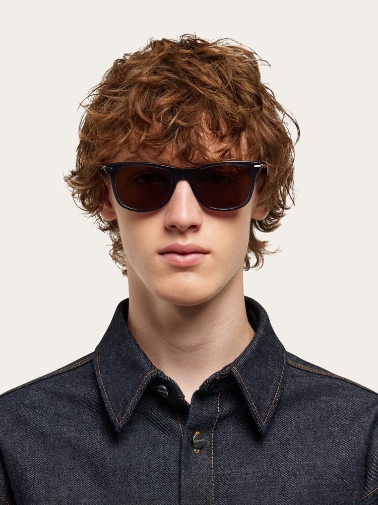 Ferragamo 54mm Modified Rectangular Sunglasses In Blue