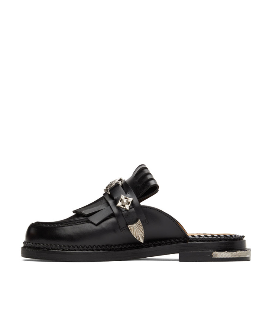 Shop Toga Tassel Muller Shoes In Black