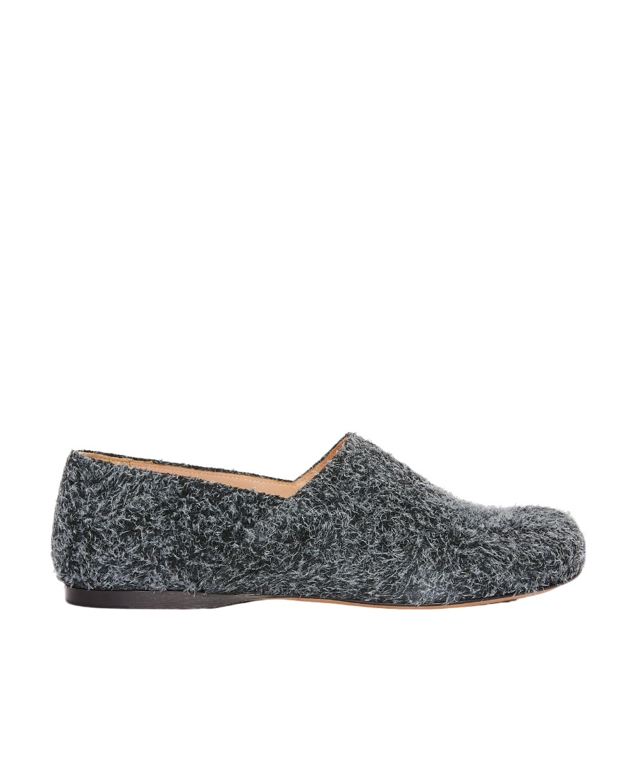 Loewe Campo Flat Shoes With Shallow Mouth In Gray
