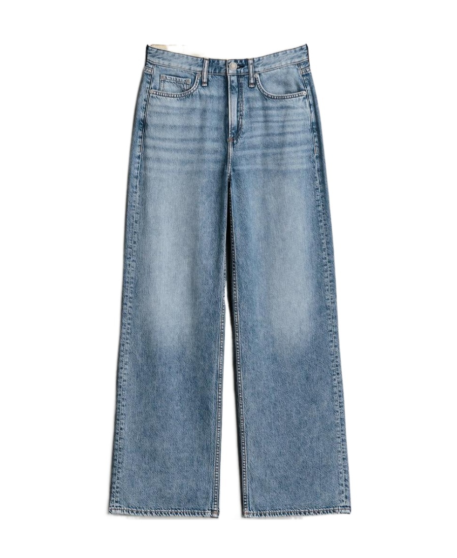 Rag & Bone Logo Denim Pants In Gray