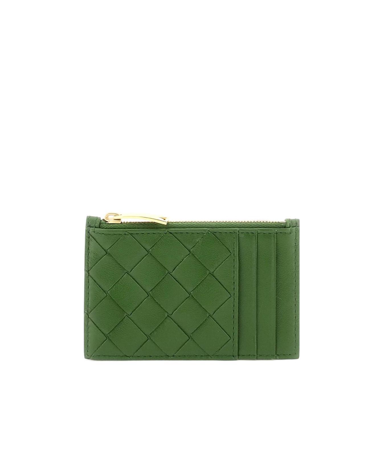 Bottega Veneta Weave Card Bag In Green