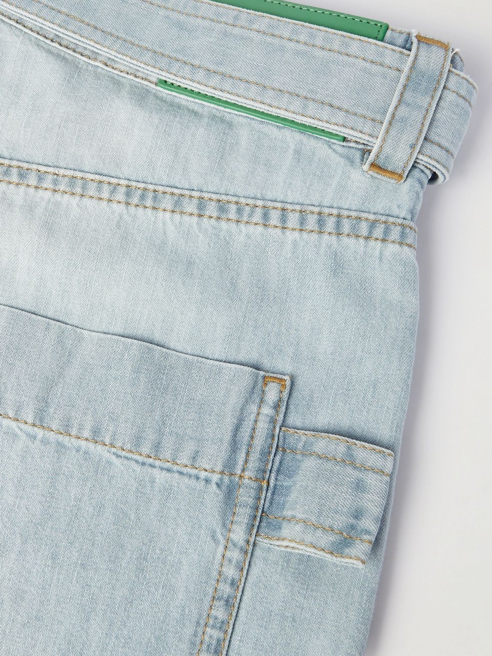Shop Bottega Veneta Light Bleached Denim Shorts In White