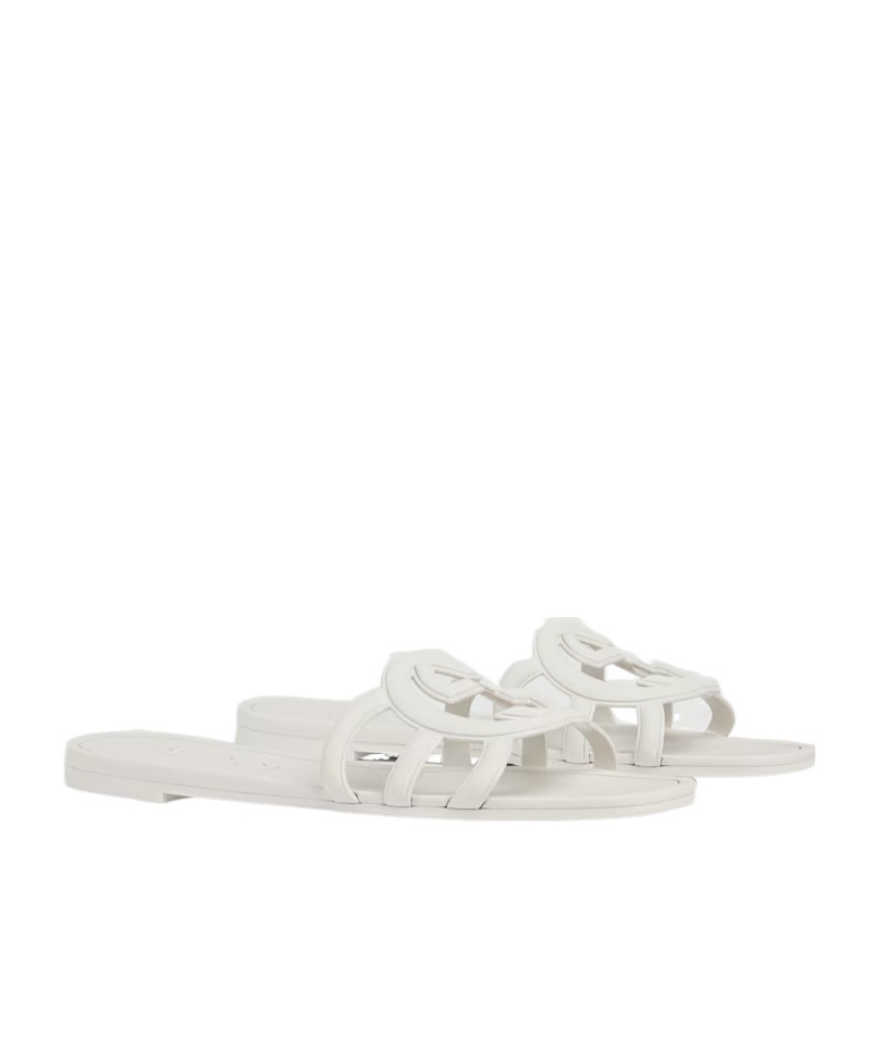 Gucci Stylish Interlocking Cut-out Sandals With 10mm Heel In White