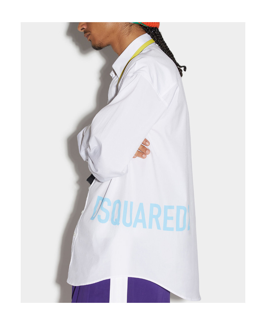 Dsquared2 Logo-print Cotton Shirt In White