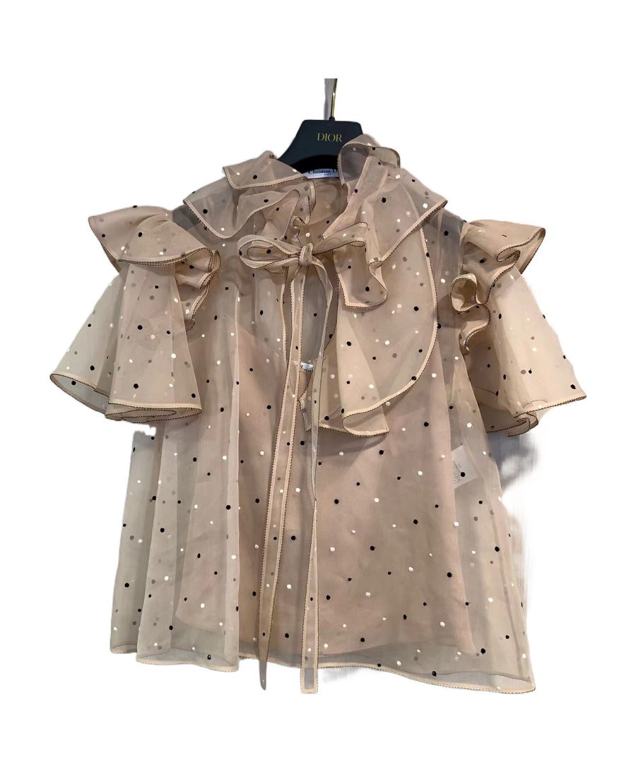 Dior Ruffled Blouse In Nude