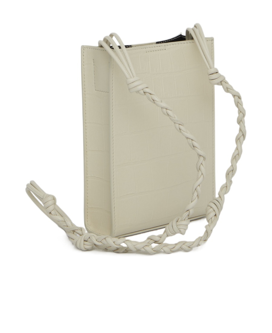 Jil Sander Ivory Leather Small Tangle Shoulder Bag In White