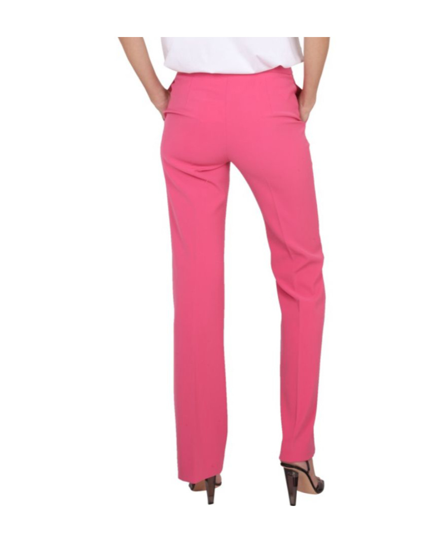 Moschino High-waisted Straight Leg Trousers With Belt Loops In Pink