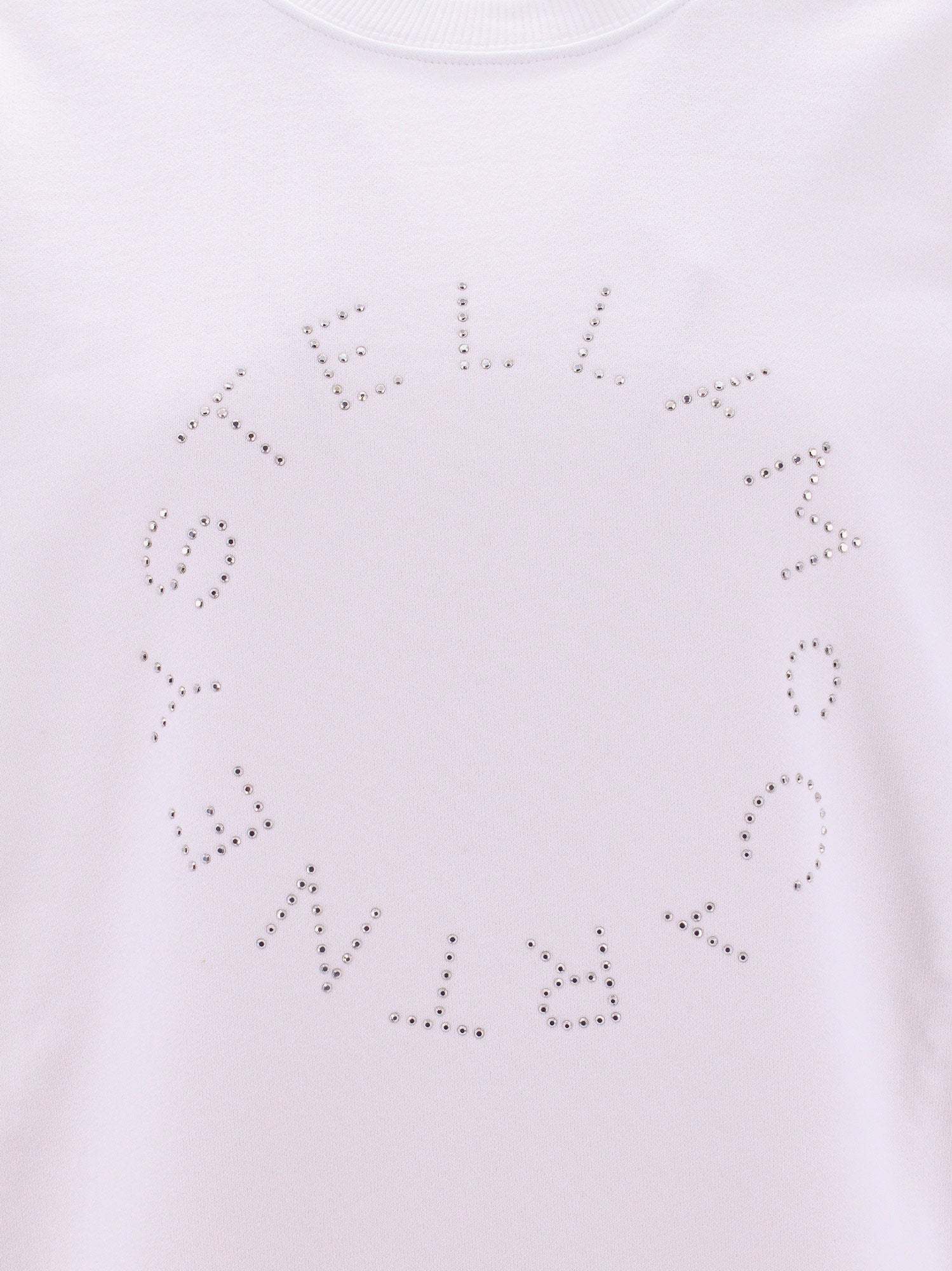 Stella Mccartney Logo Embellished Crewneck Sweatshirt In White