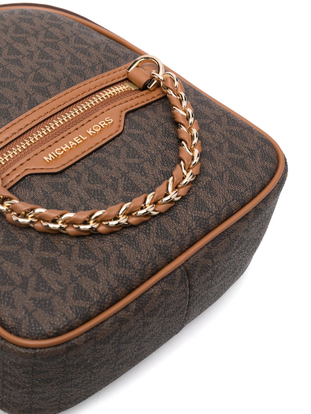 Michael Kors Logo Backpack In Brown
