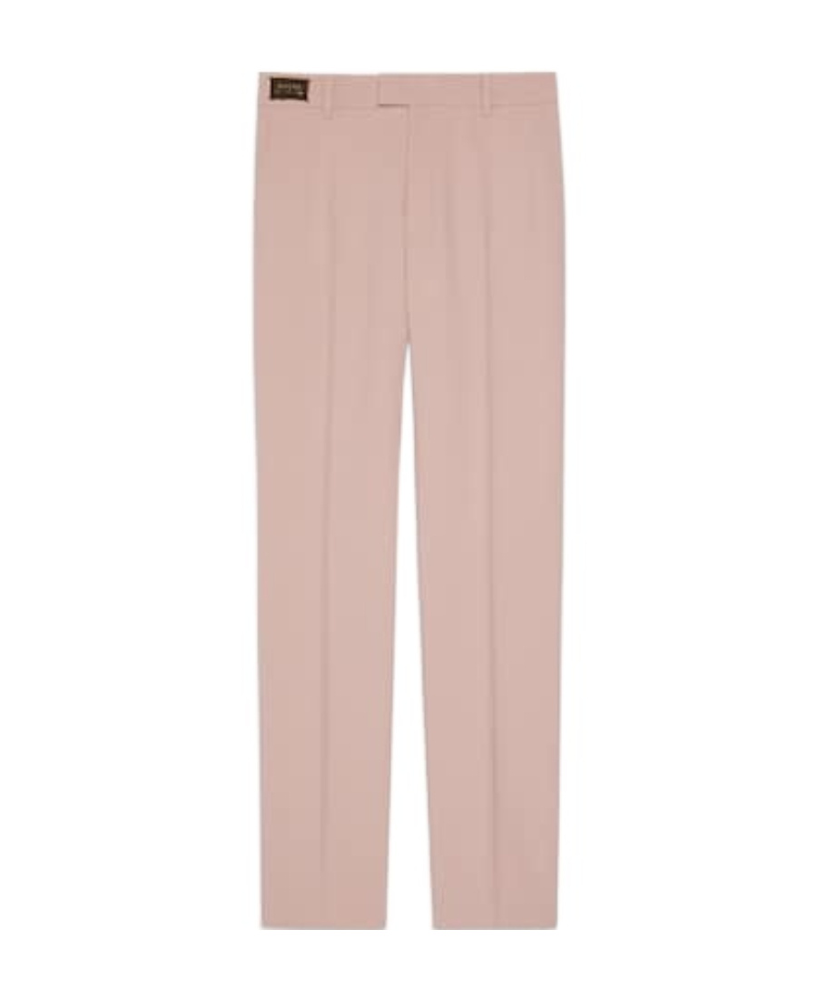 Gucci Mid-rise Wool Tailored Trousers In Pink