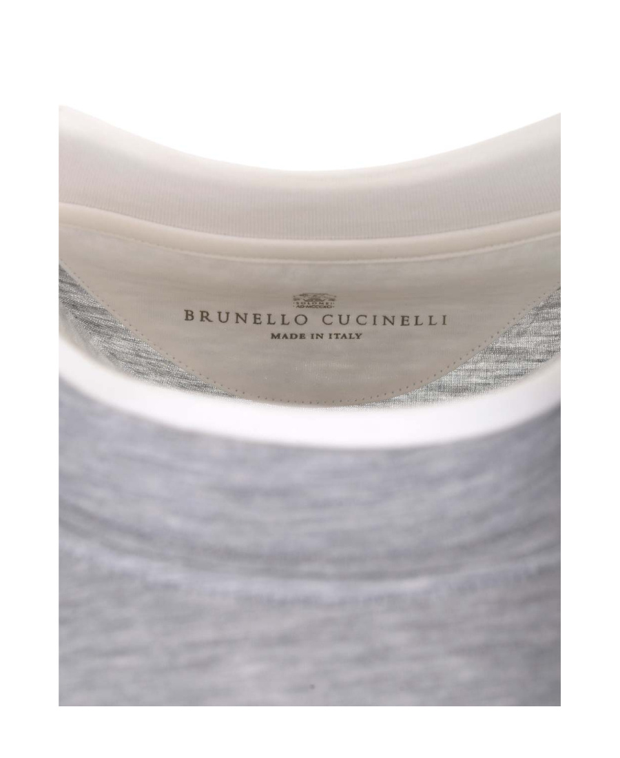 Brunello Cucinelli Layered Crew-neck T-shirt In Gray