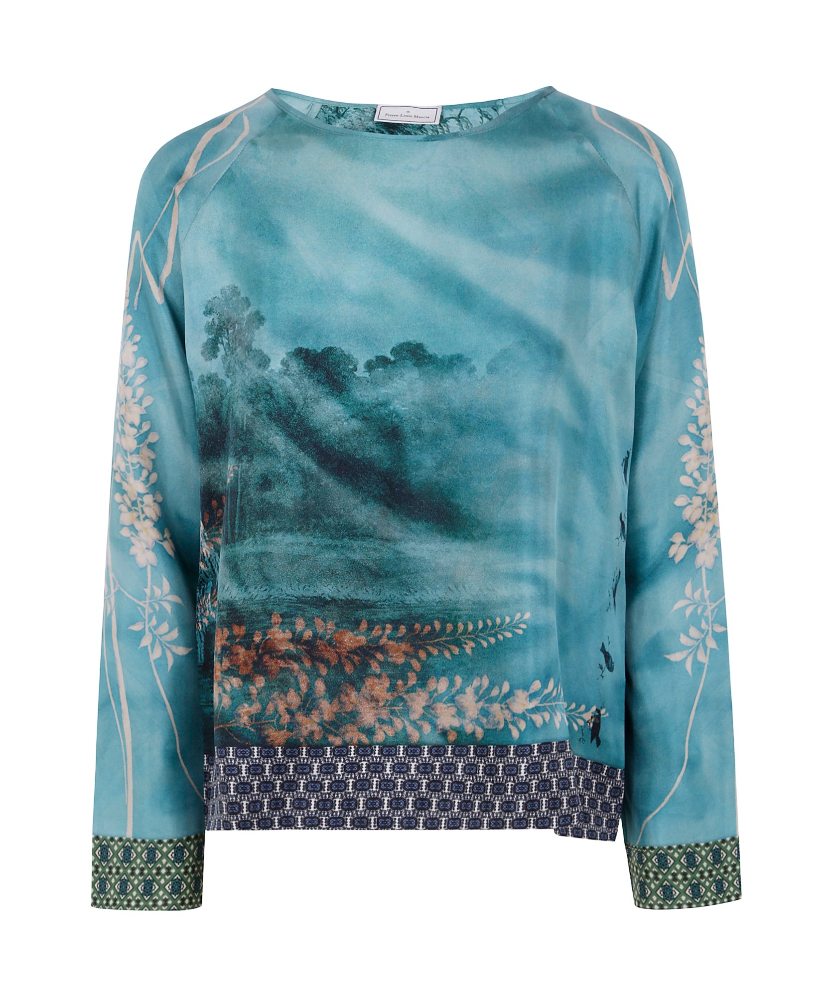 Shop Pierre-louis Mascia Aloe Blouse In Blue