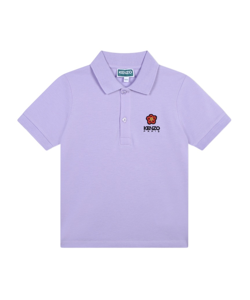 Kenzo Logo Polo Shirt In Purple