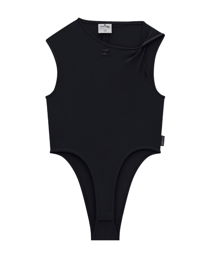 Courrèges Logo Patch Jumpsuit In Black
