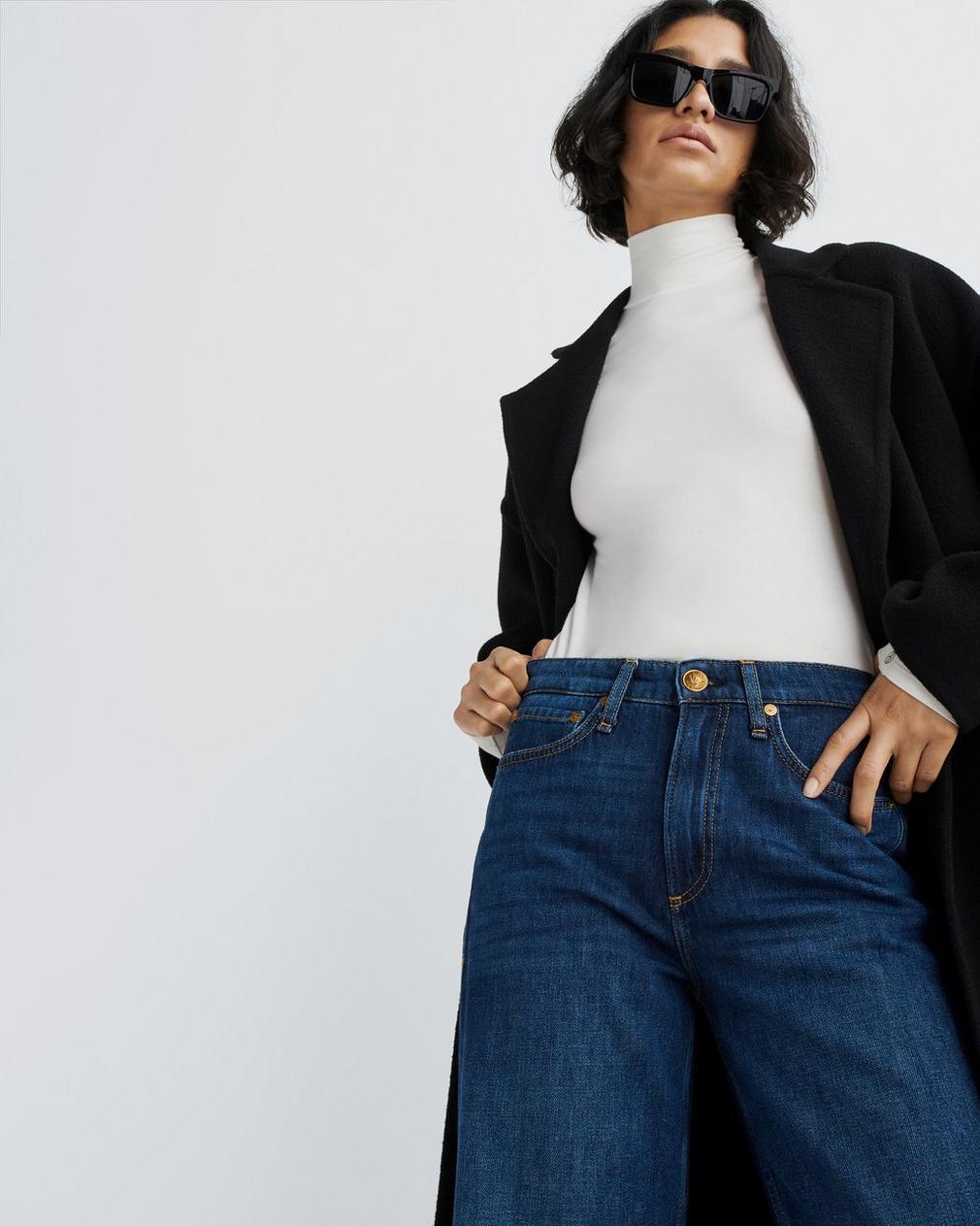 Rag & Bone Mid-rise Wide-leg Jeans In Blue