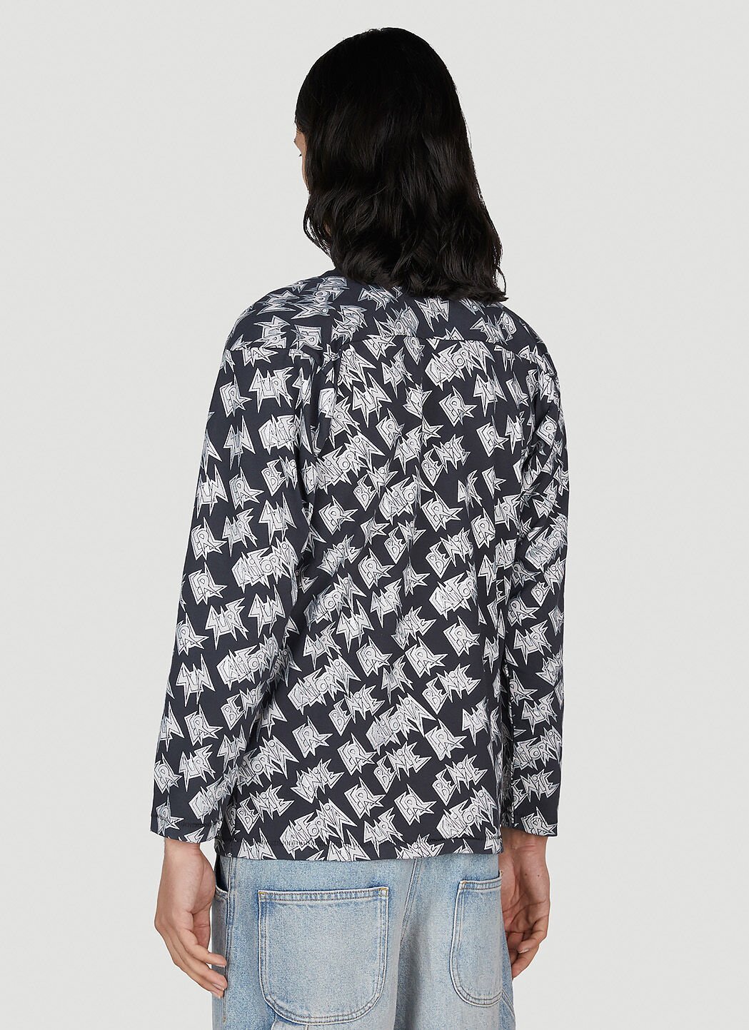Erl Logo-print Long-sleeved T-shirt In Gray