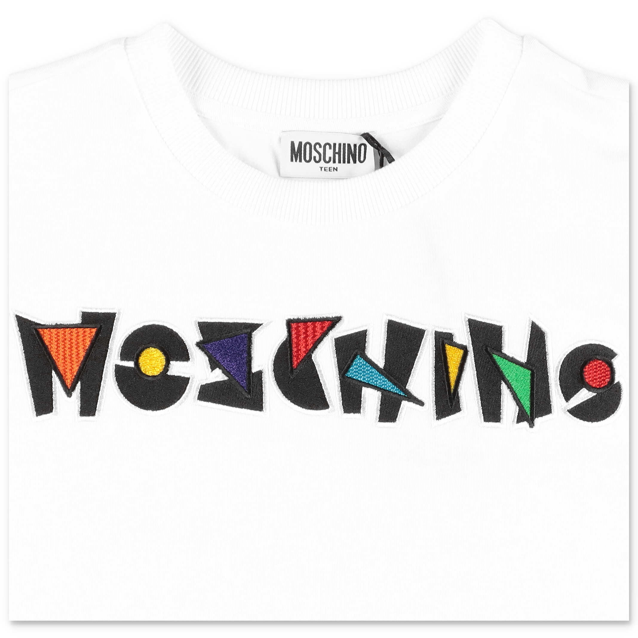 Moschino Logo-embroidered Cotton T-shirt In White
