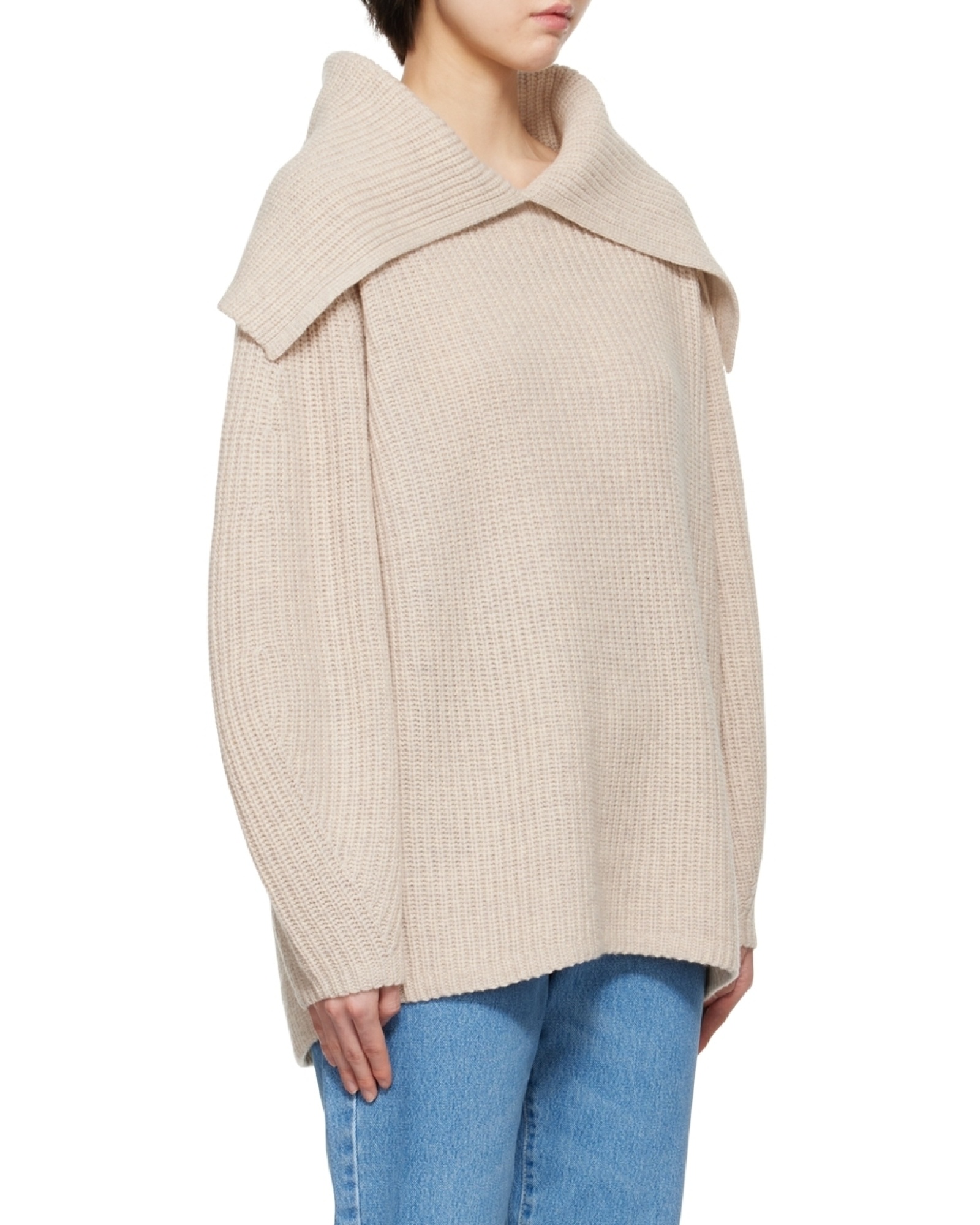Shop By Malene Birger Fevila Sailor-collar Wool Jumper In Nude