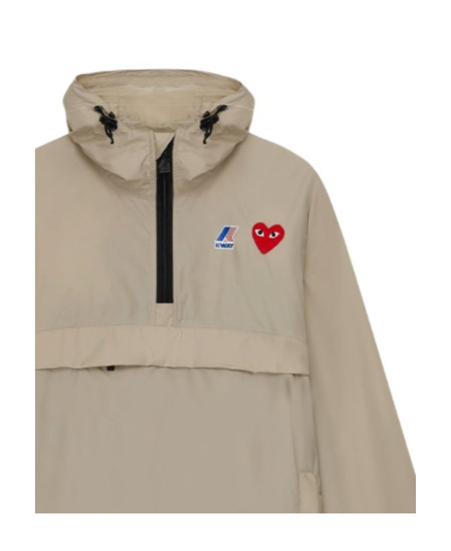 Shop Comme Des Garçons Play X K-way Pullover Hooded Jacket In Nude