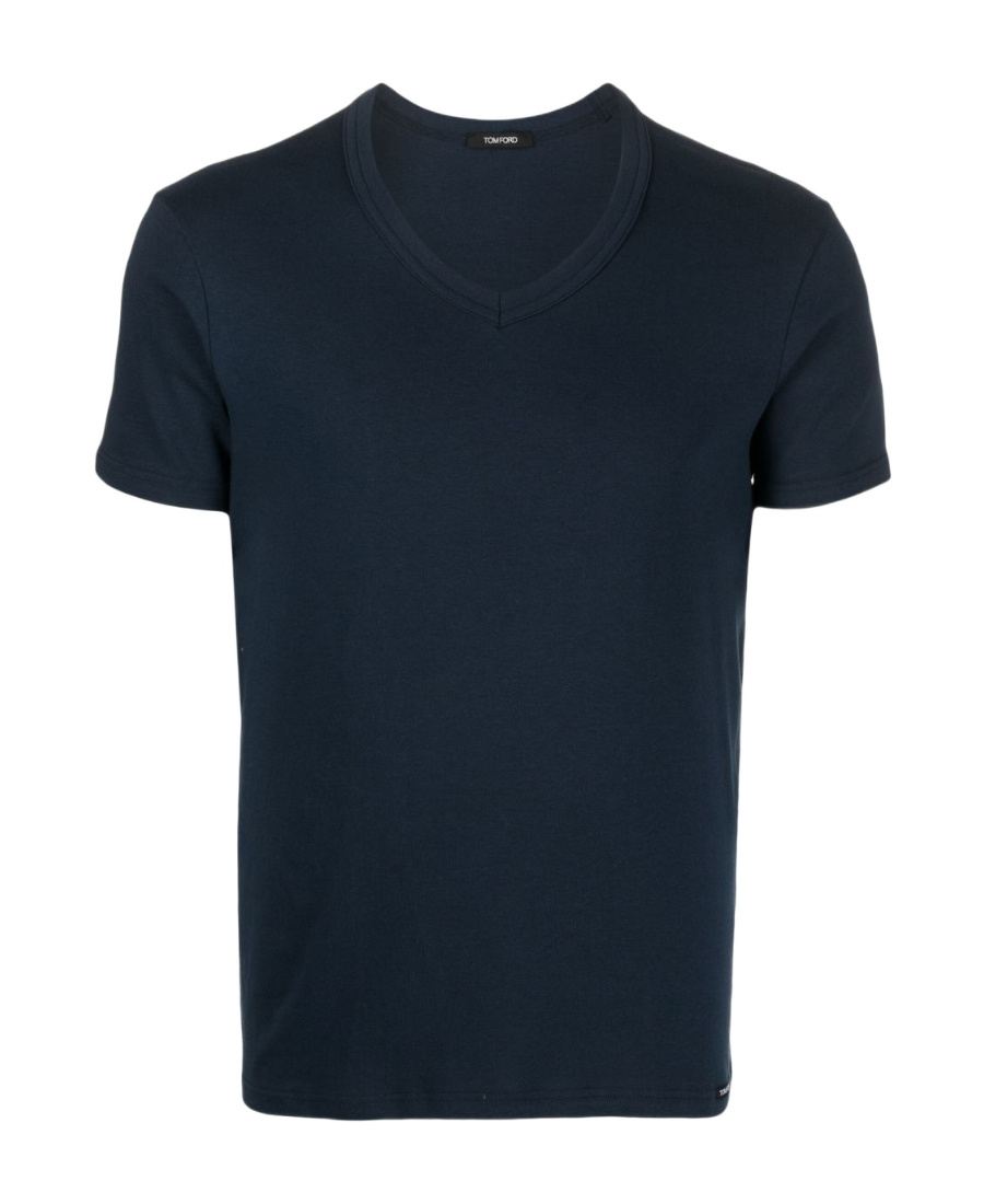 Tom Ford Cotton Jersey Crewneck T-shirt In Blue