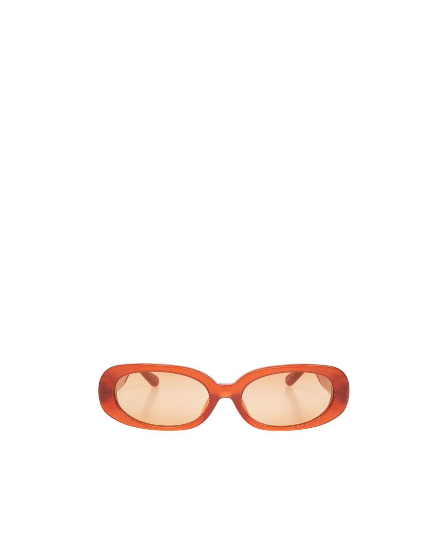 Linda Farrow X Rowen Rose Cara Oval Frame Sunglasses In Nude
