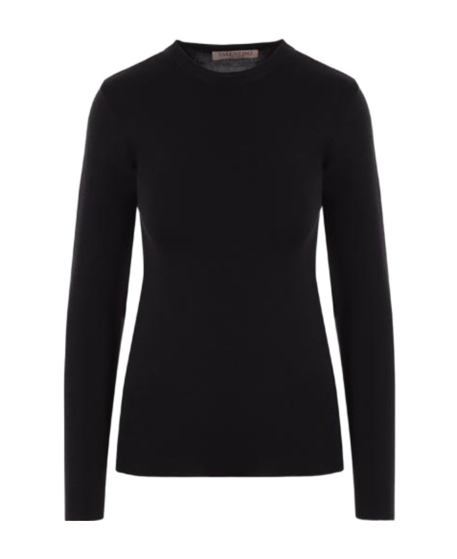 Valentino Open-back Knitted Top In Black