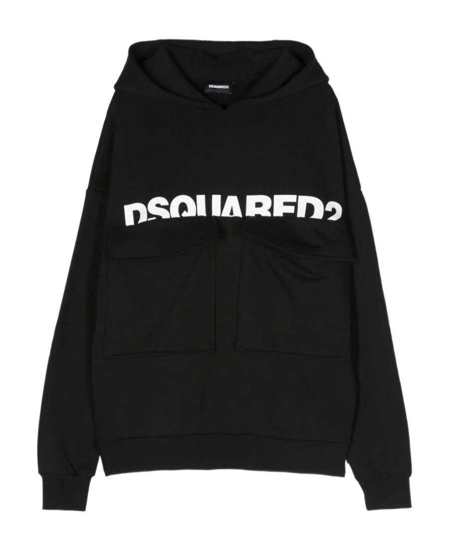 Dsquared2 Logo-print Cotton Hoodie In Black