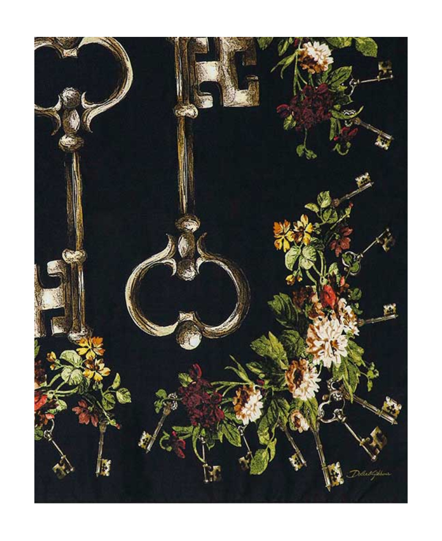 Dolce & Gabbana Silk Printed Scarf In Green