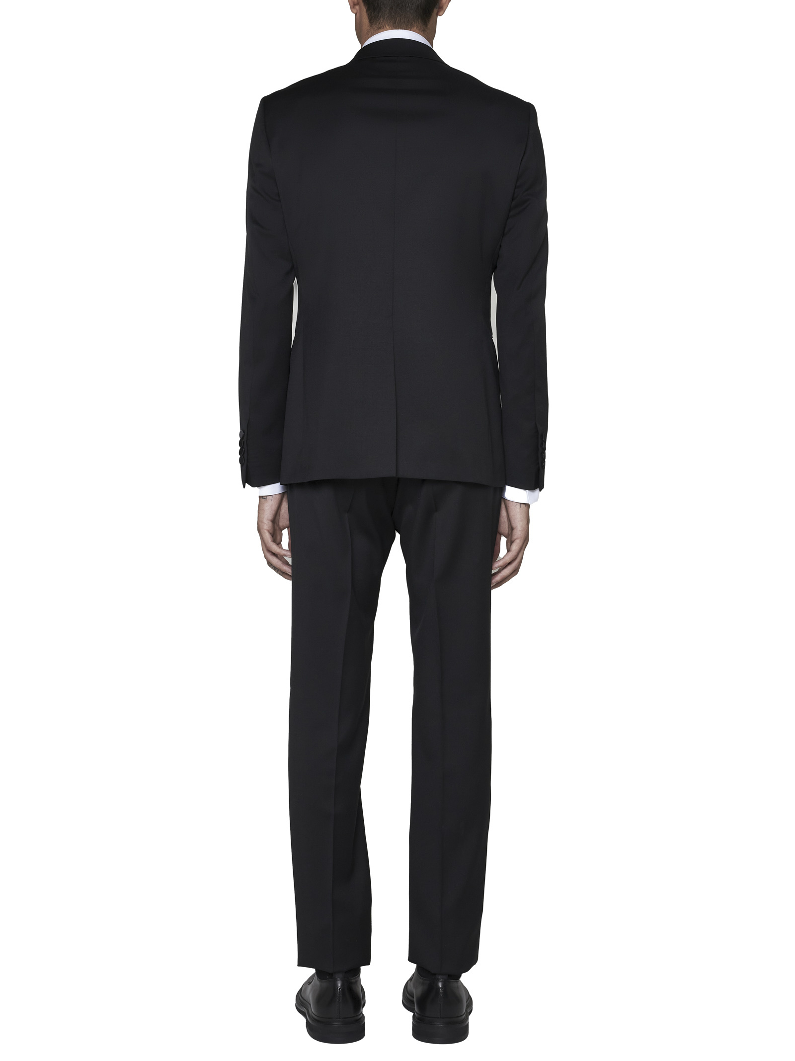 Tagliatore Blue Virgin Wool Tuxedo Suit In Black