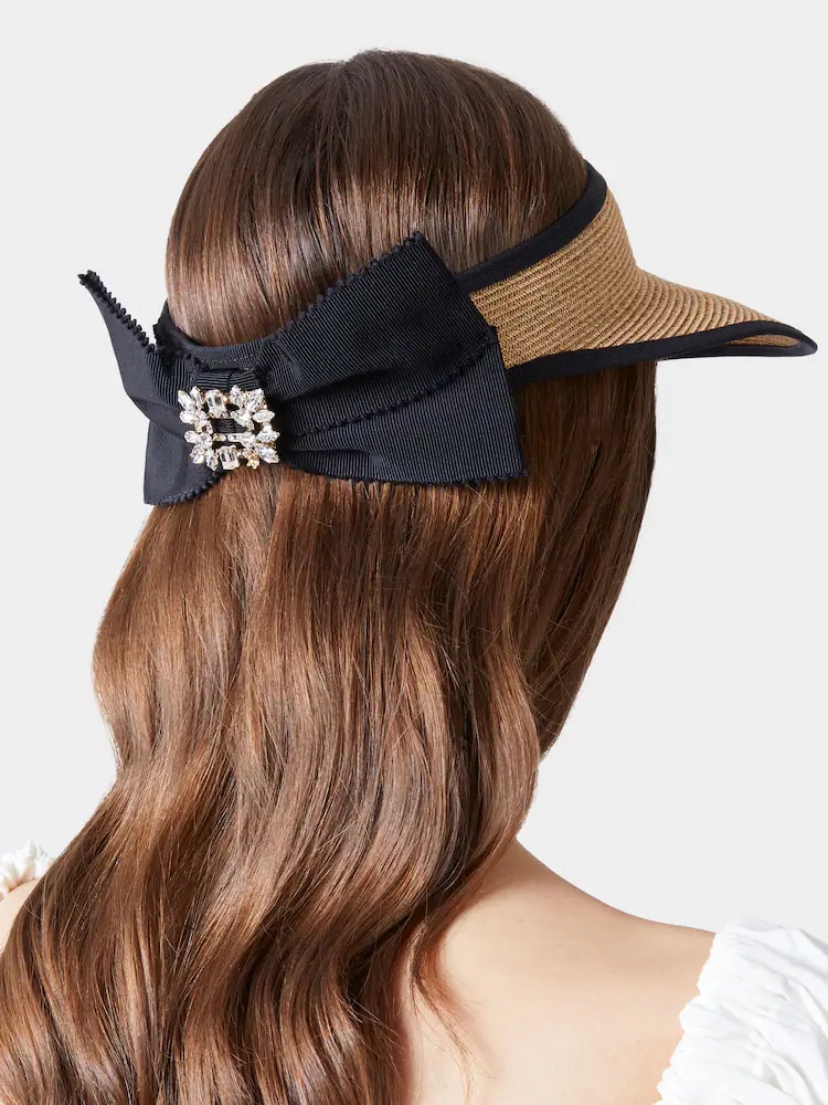 Roger Vivier Buckle A Sunshade Hat In Brown