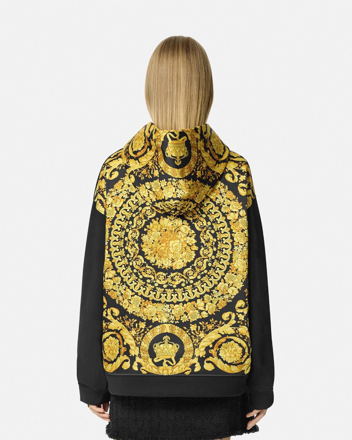 Versace Women's Heritage Logo Embroidery Sweatshirt In Black