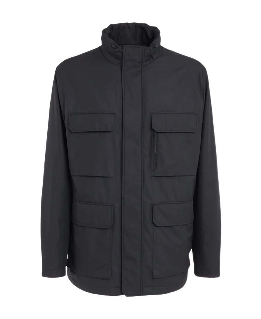 Shop Zegna Z  Pocket Detailed High Neck Jacket In Black