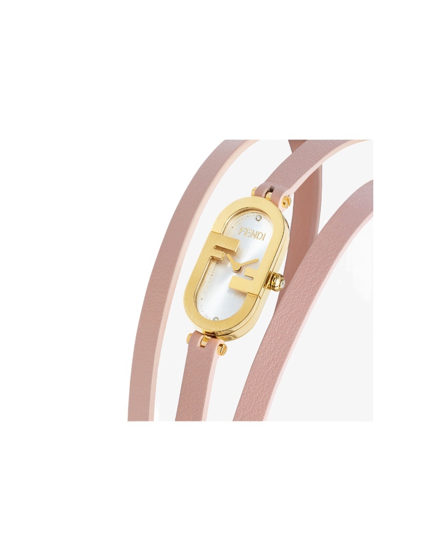 Fendi 14.80 X 28.30 Mm - Oval Watch With Olock Logo In Pink