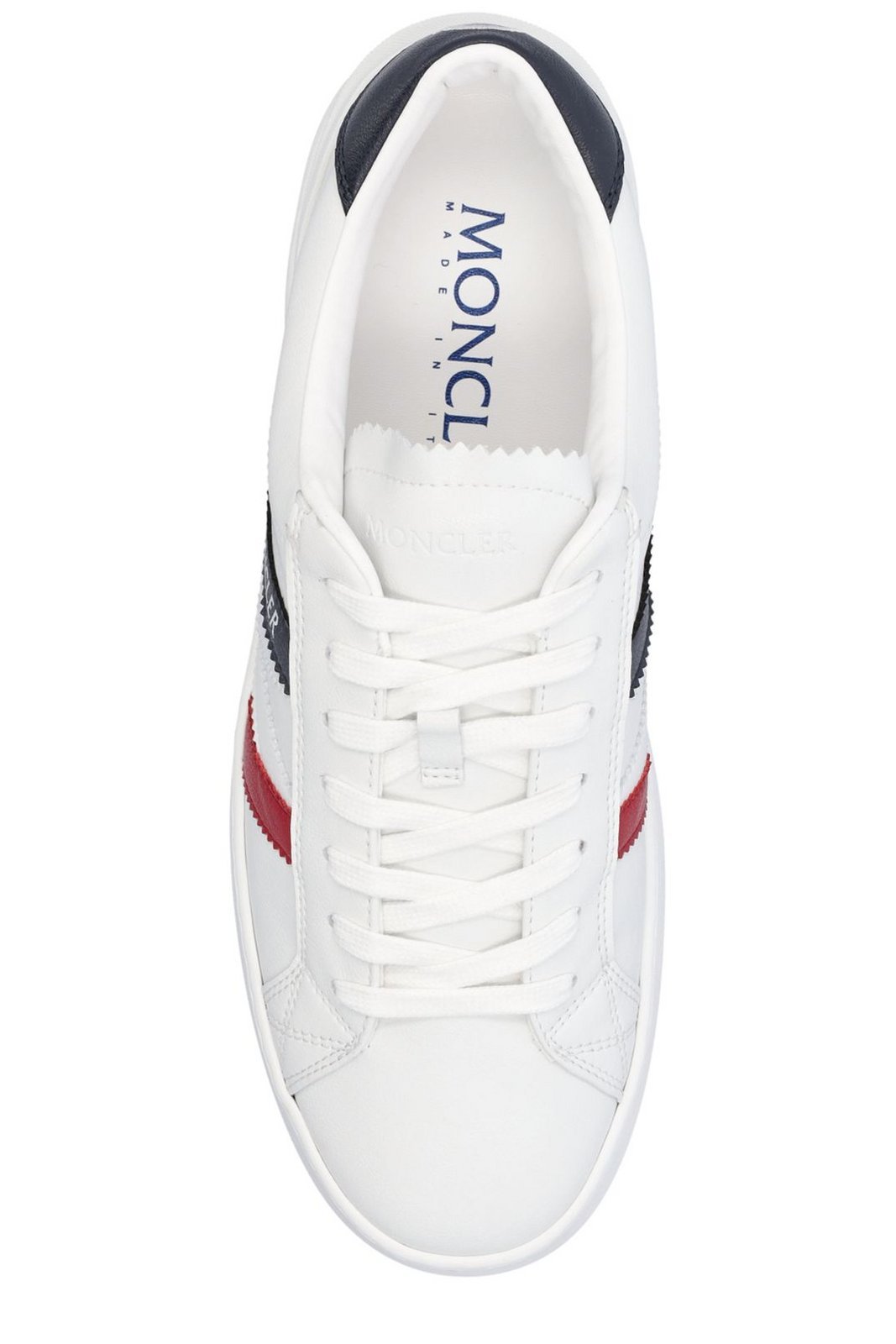 Shop Moncler Faux-leather Sneakers In White