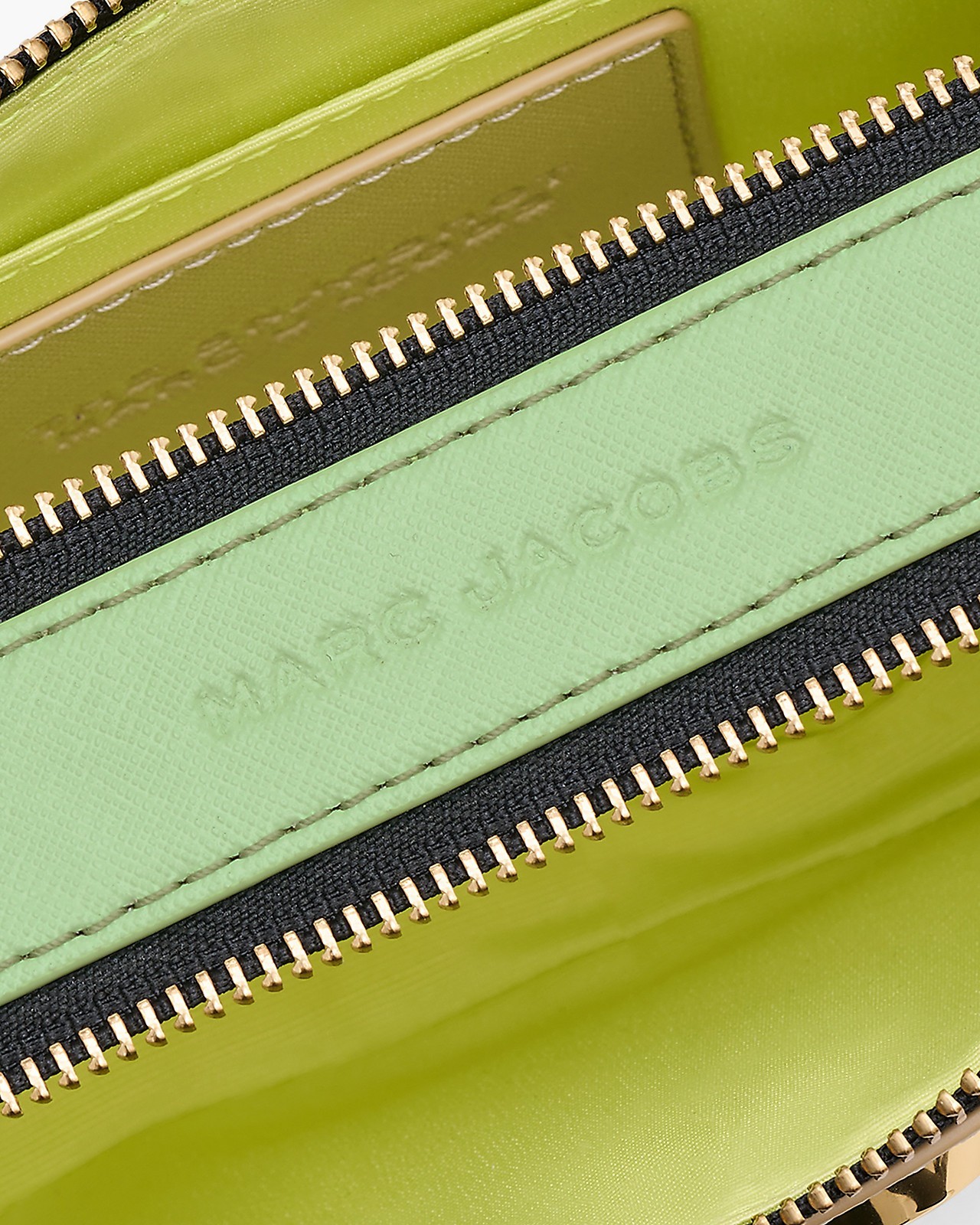 Marc Jacobs Beige And Acid Green Leather The Snapshot Crossbody Bag In Nude
